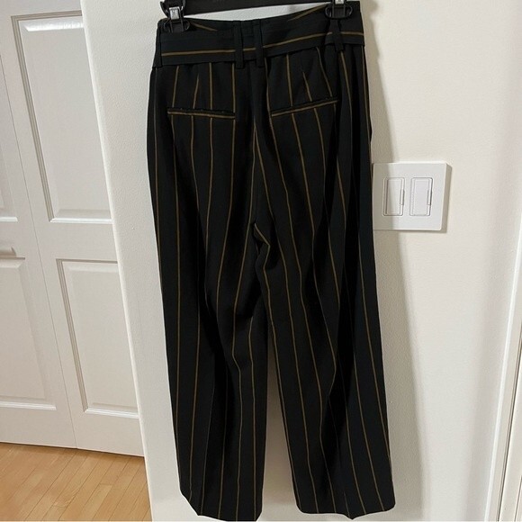 Vince High Waisted Striped Wide Leg Trouser Pants 0 - Picture 13 of 14